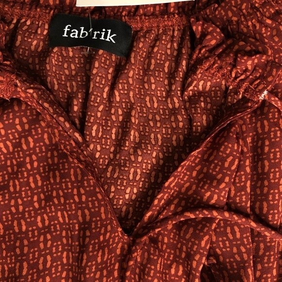 NWT Fab’rik Romper short boho long sleeves brown S - Picture 12 of 14